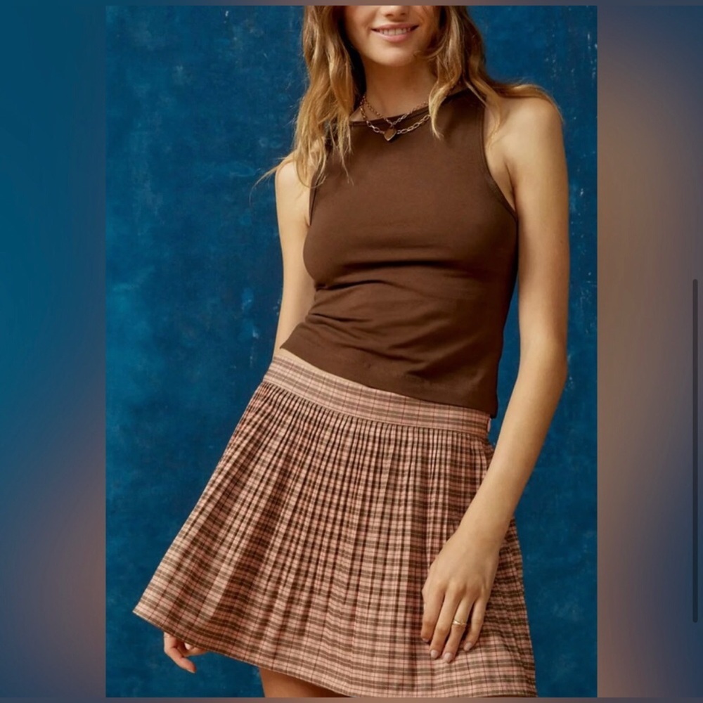 BDG Urban Outfitters UO Pennie pink rose Pleated Mini Skirt size large brand new - Picture 4 of 7
